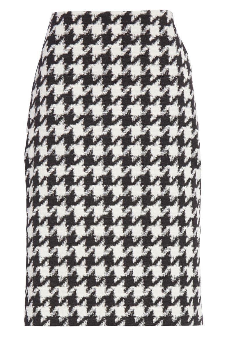 Riami Houndstooth Pencil Skirt, Alternate, color, BLACK/ WHITE