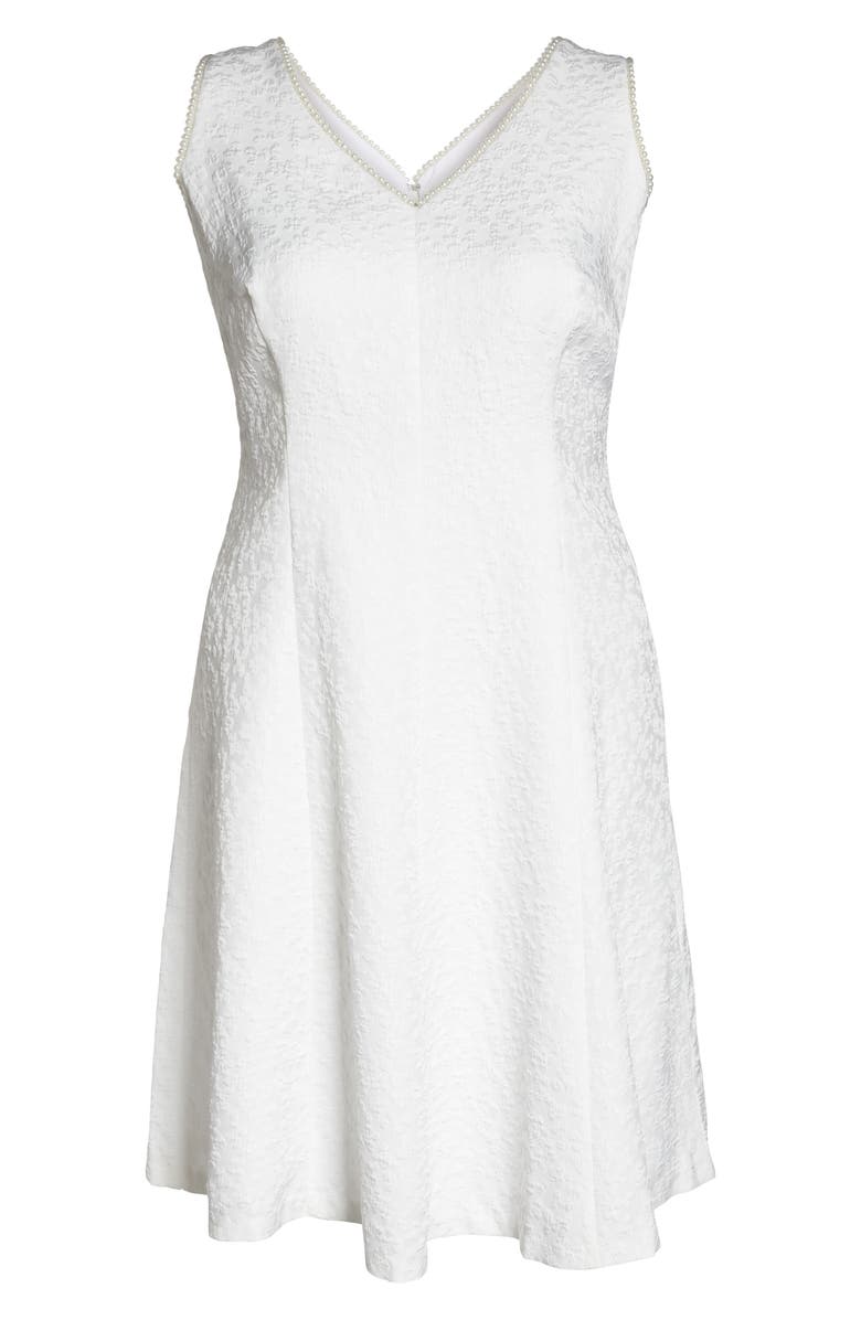 London Times Textured Fit & Flare Dress, Alternate, color,