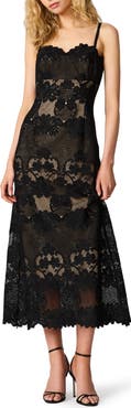 Steve Madden Willow Scalloped Floral Lace Midi Dress