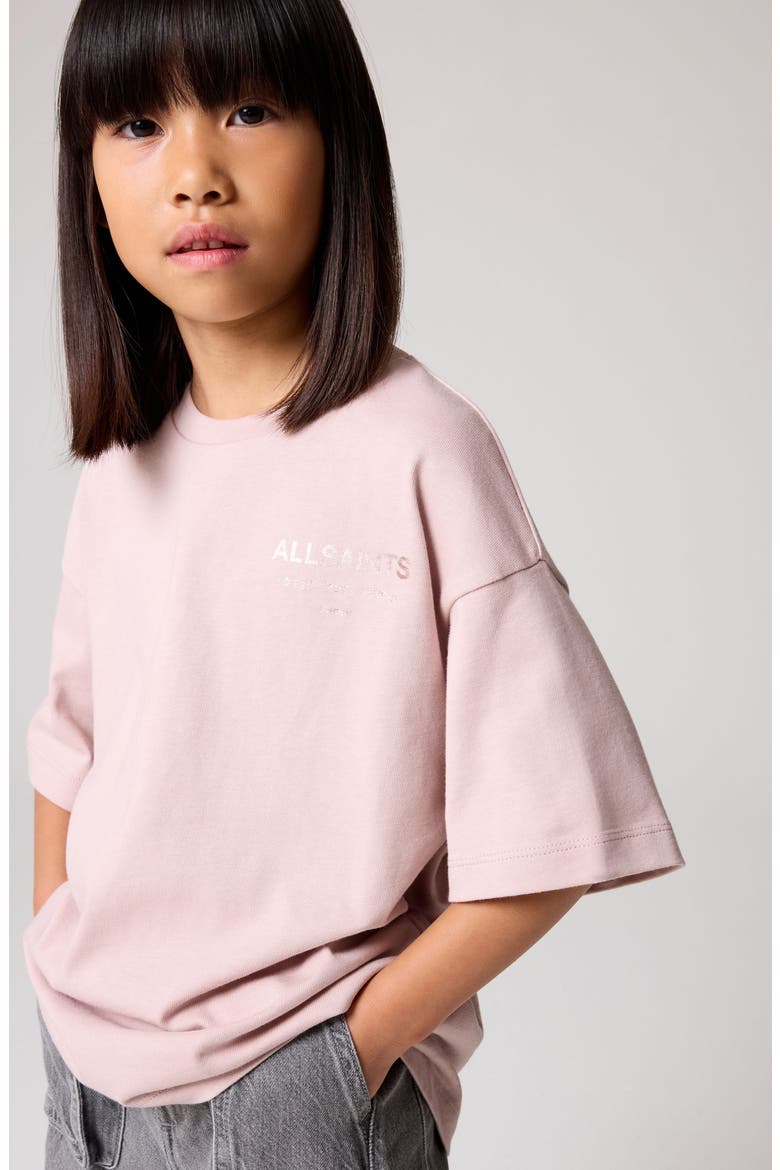 Kids' Underground Logo Metallic Cotton Graphic T-Shirt, Alternate, color, PINK