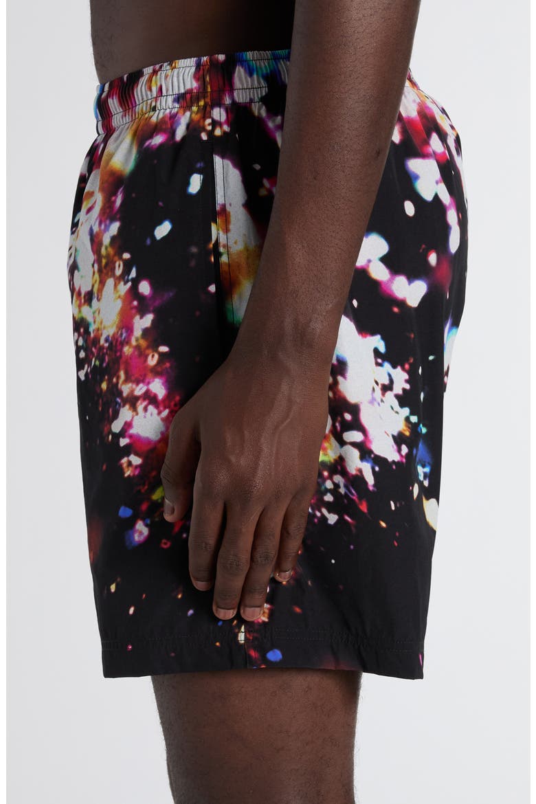 Confetti Print Swim Trunks, Alternate, color, BLACK/ MULTICOLOUR