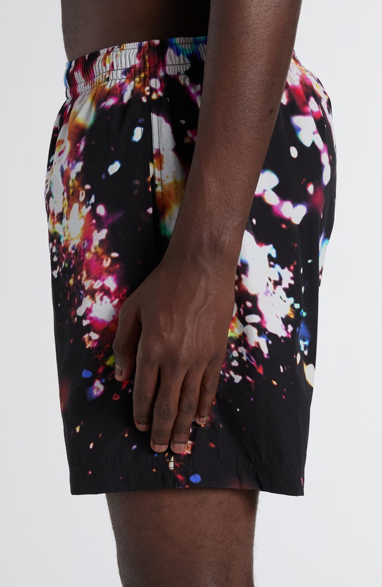 McQueen Confetti Print Swim Trunks, Alternate, color, Black/ Multicolour