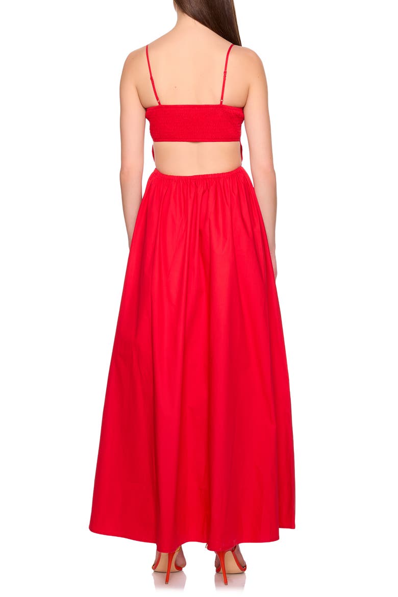 Open Back Cotton Poplin Maxi Dress, Alternate, color, PERFECT RED