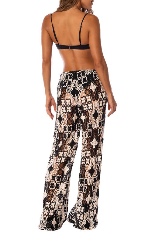 Maaji Raisin Floral Crochet Cover-up Pants In Black