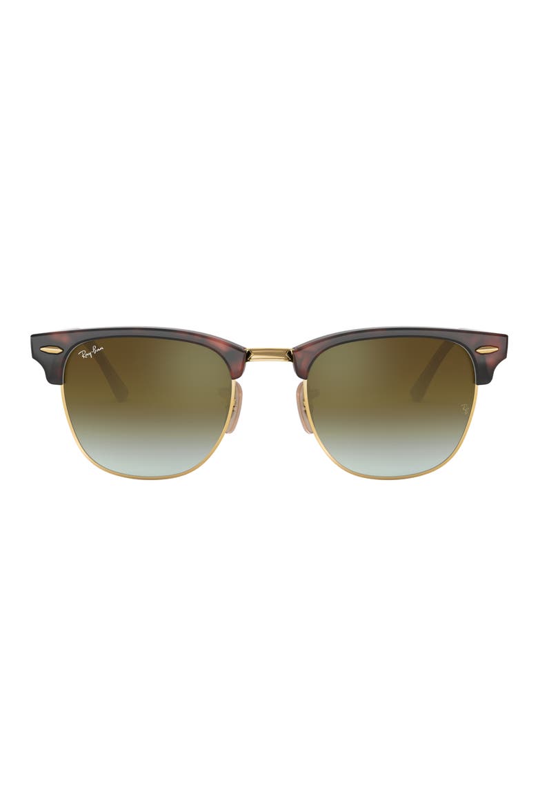 49mm Clubmaster Sunglasses, Main, color, GREEN FLASH