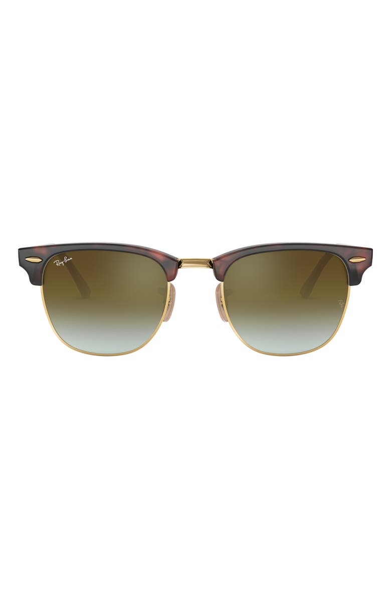 Ray-Ban 49mm Clubmaster Sunglasses, Main, color, Green Flash