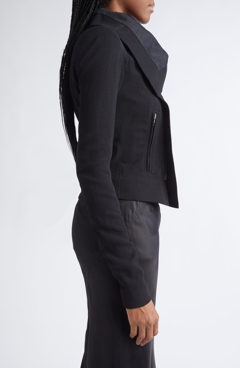 Rick Owens Giacca Virgin Wool Biker Jacket, Alternate, color, Black