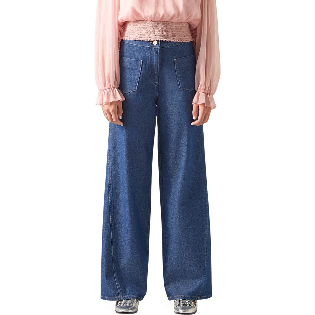 Lk Bennett Pip Denim Trousers In Blue
