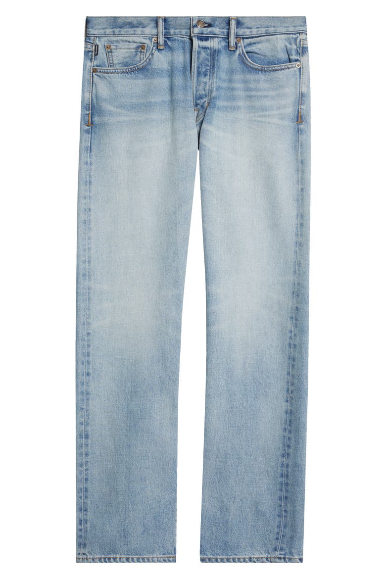 Selvedge 50 Straight Fit Jeans, Alternate, color, PALE BLUE DENIM