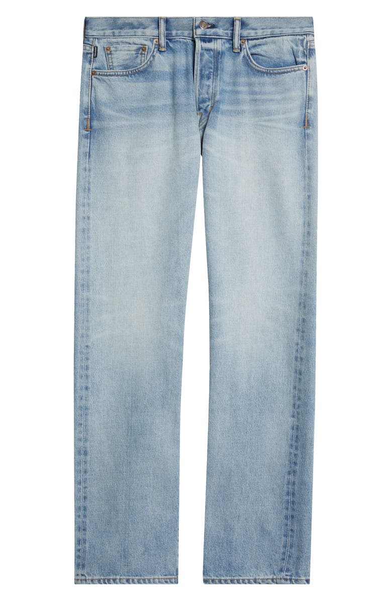 TOM FORD Selvedge 50 Straight Fit Jeans, Main, color, Pale Blue Denim