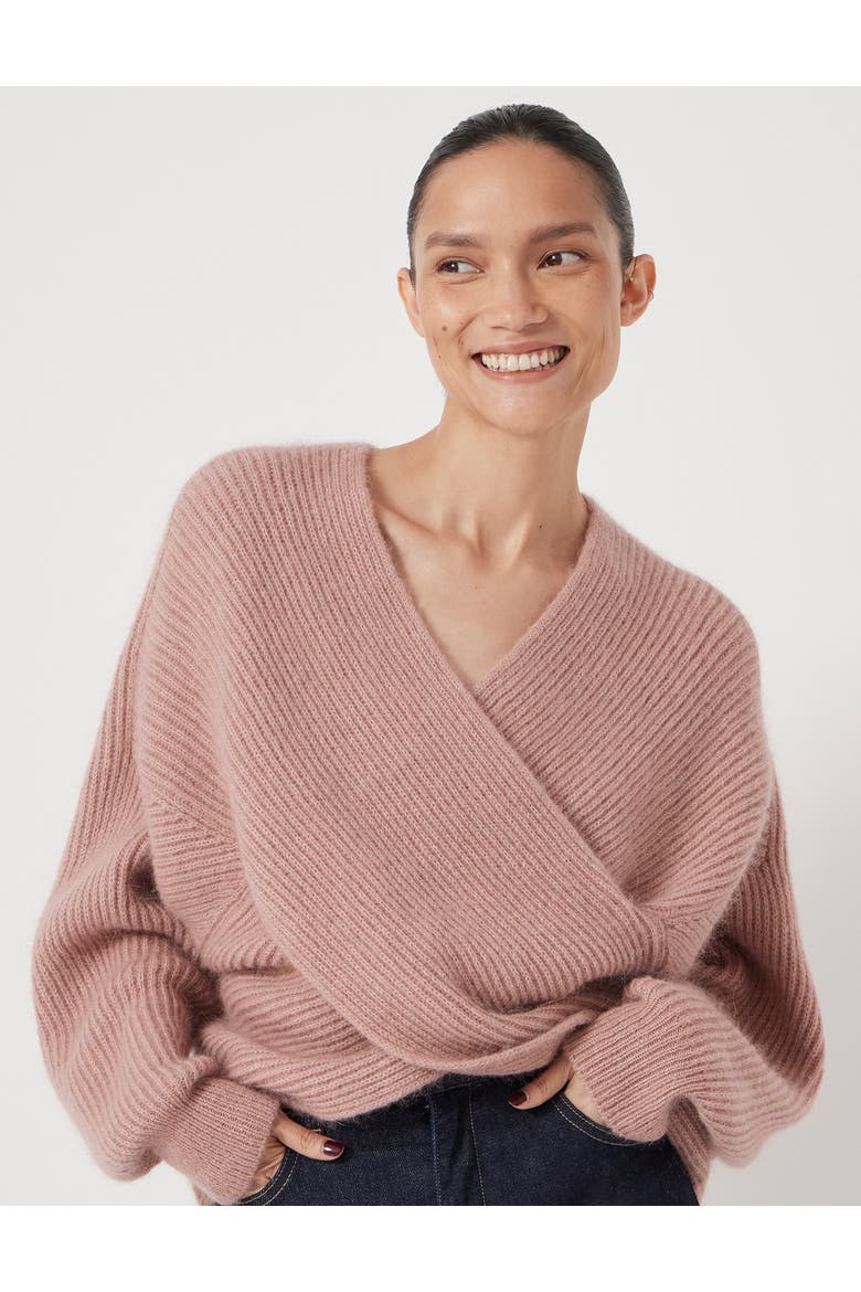 Betty Wool Blend Sweater, Main, color, Rosewood Pink