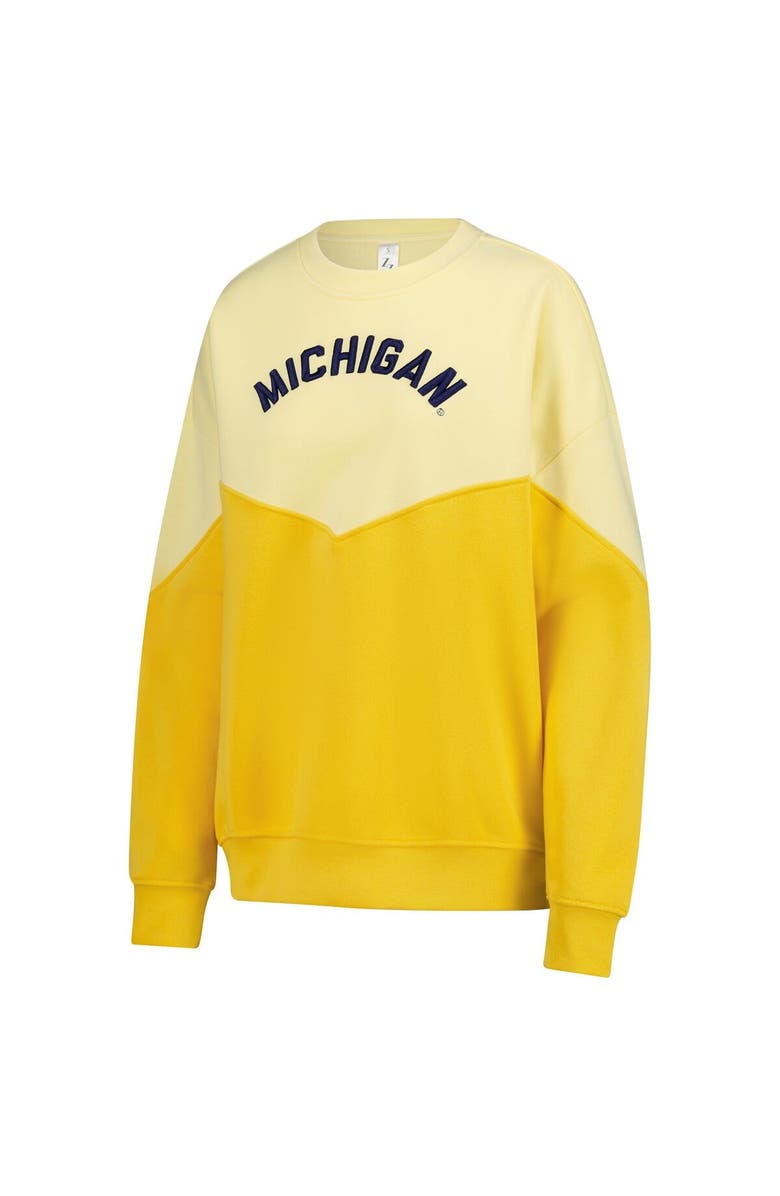 ZOOZATZ Women's ZooZatz Yellow Michigan Wolverines Bestie Oversized Pullover Sweatshirt, Alternate, color, Yellow