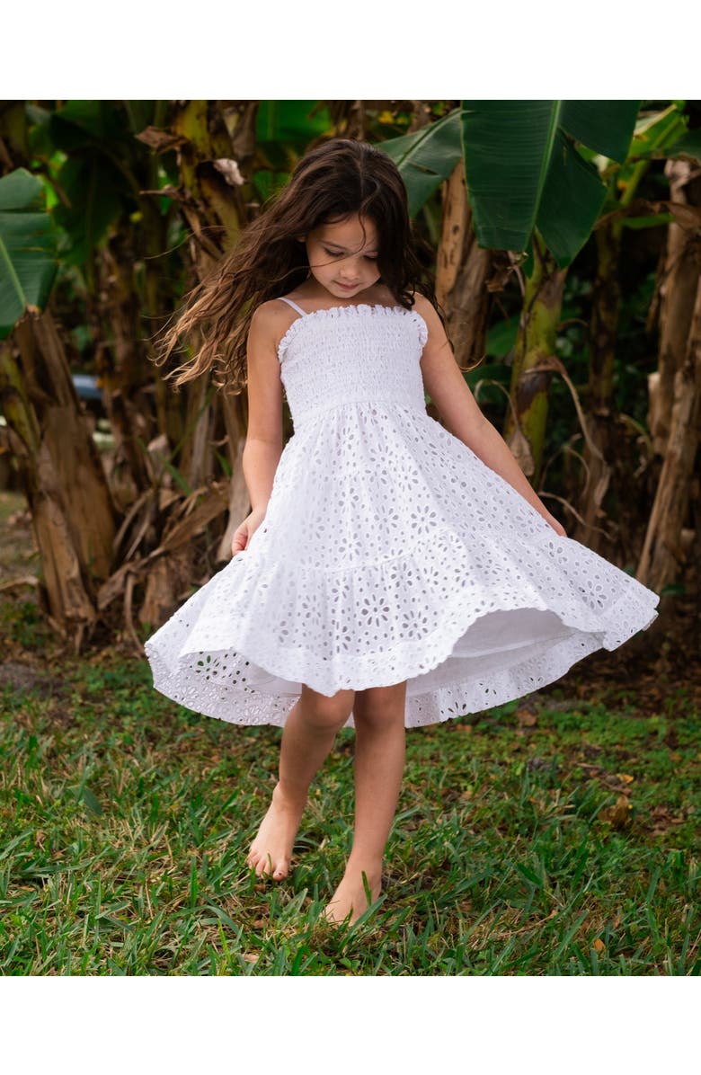 Change of Scenery Lila Smocked Eyelet Tiered Dress, Alternate, color, Fresh White Eyelet