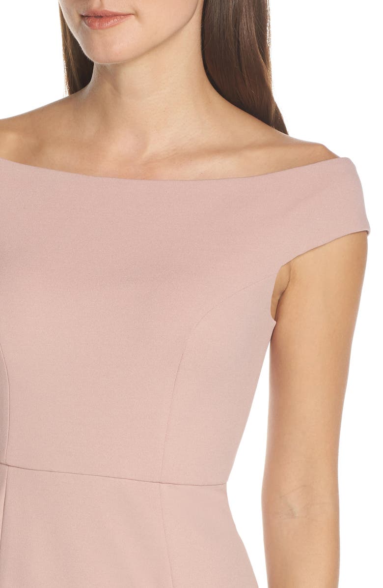 Jenny Yoo Larson Off the Shoulder Crepe Evening Dress, Alternate, color, 