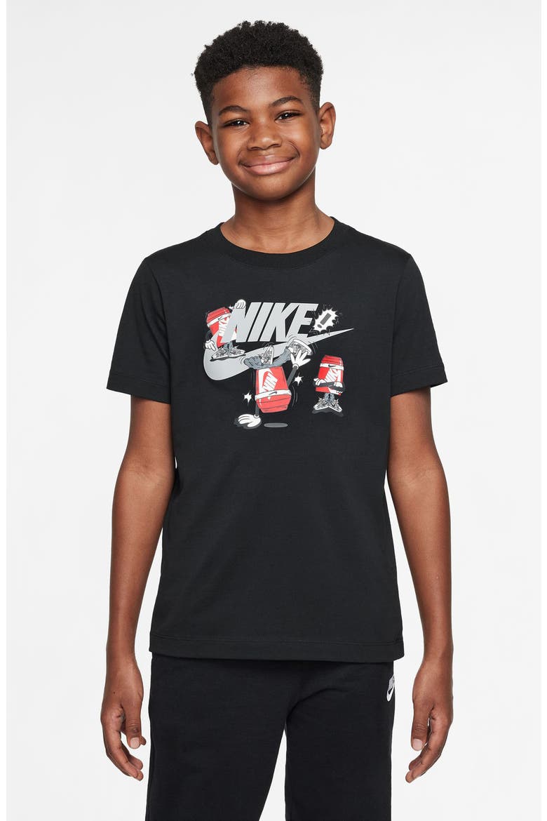 Kids' Boxy Breakdance Graphic T-Shirt, Main, color, BLACK