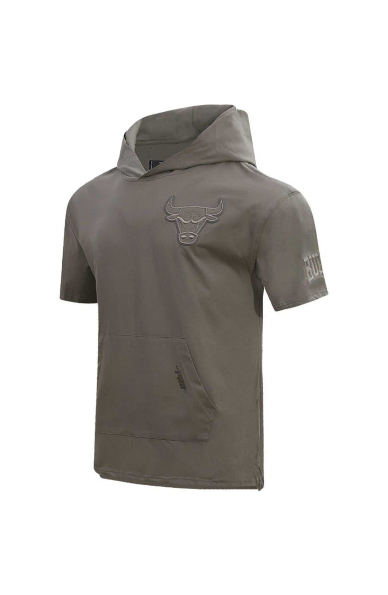 PRO STANDARD Men's Pro Standard  Gray Chicago Bulls Neutrals Short Sleeve Pullover Hoodie, Alternate, color, Gray
