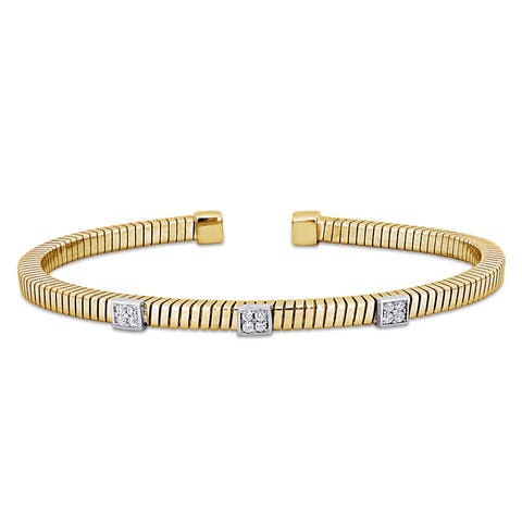 3/8 CTW Cubic Zirconia Station Bangle Bracelet