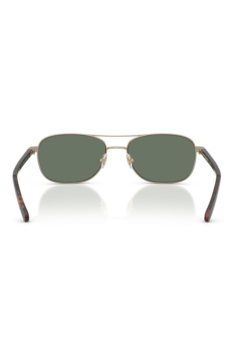 56mm Pilot Sunglasses, Alternate, color, MATTE GOLD / GREEN
