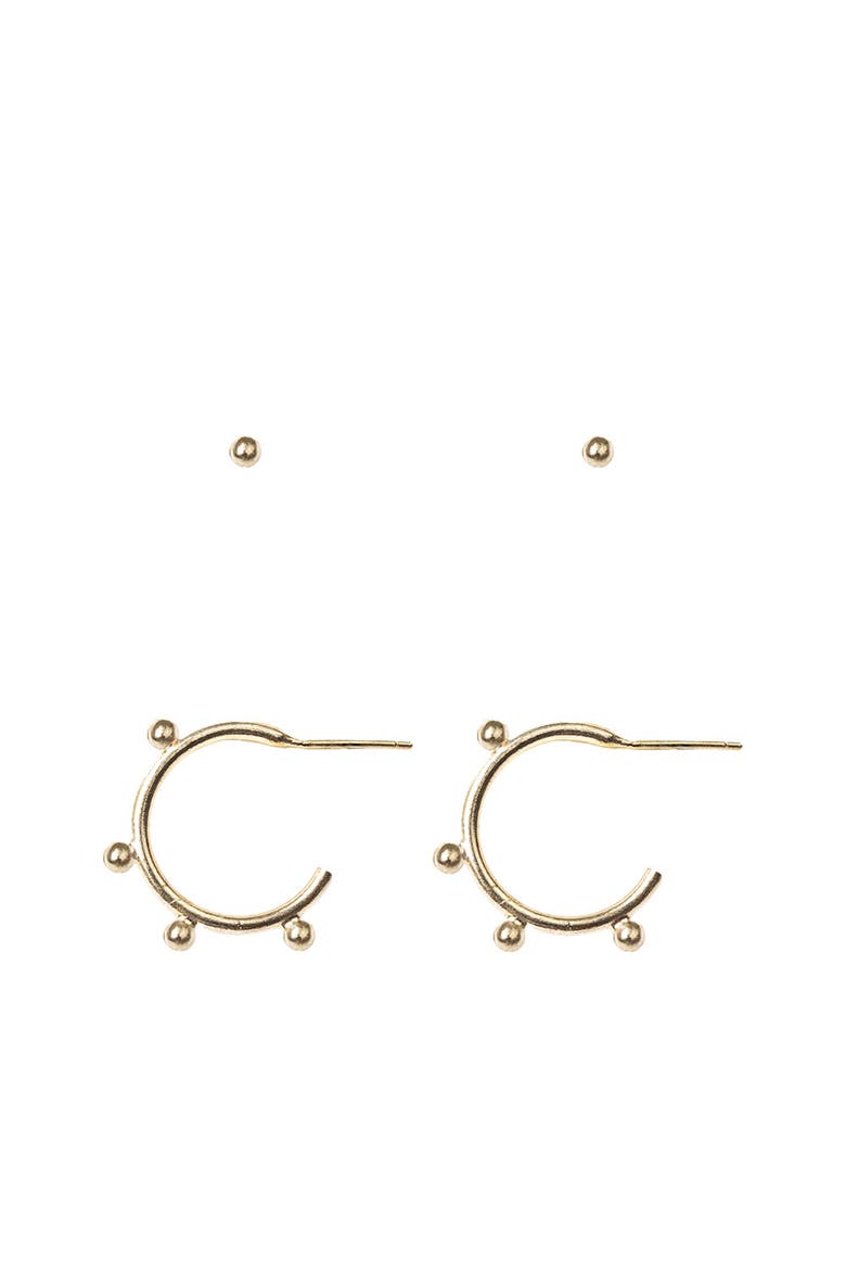 Pari Dot Hoop Earring Set - Set of 2, Main, color, Gold