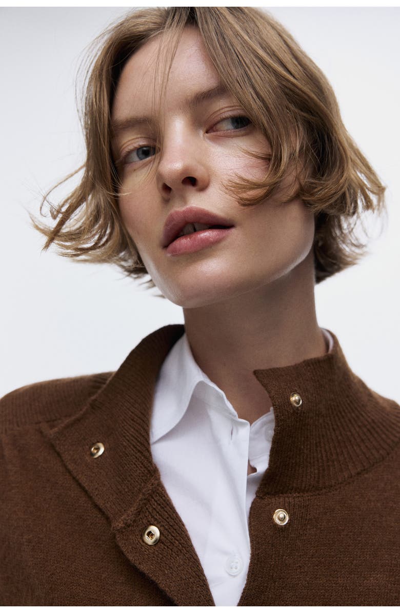 H&M Oversized Cardigan, Alternate, color, Brown