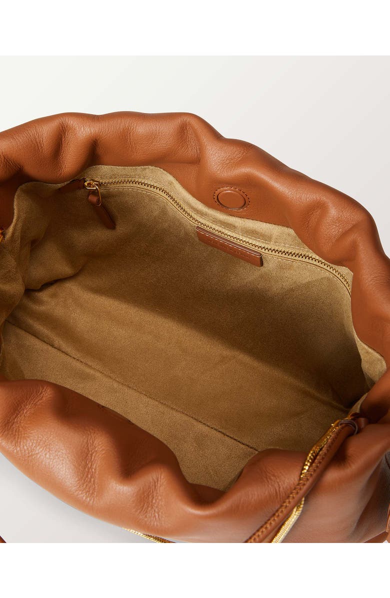 Veronica Beard Stash Leather Drawstring Clutch, Alternate, color, Hazelwood