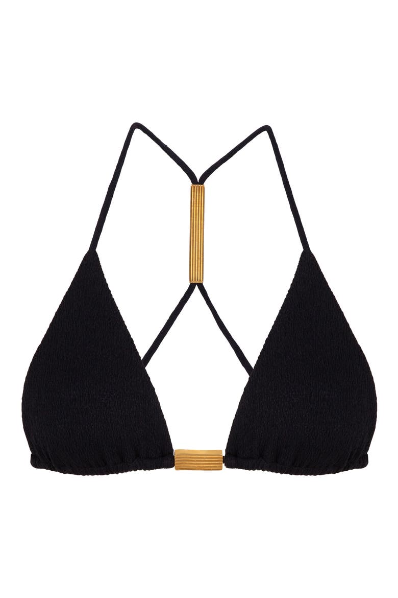 Tammy T-Back Triangle Bikini Top, Alternate, color, BLACK