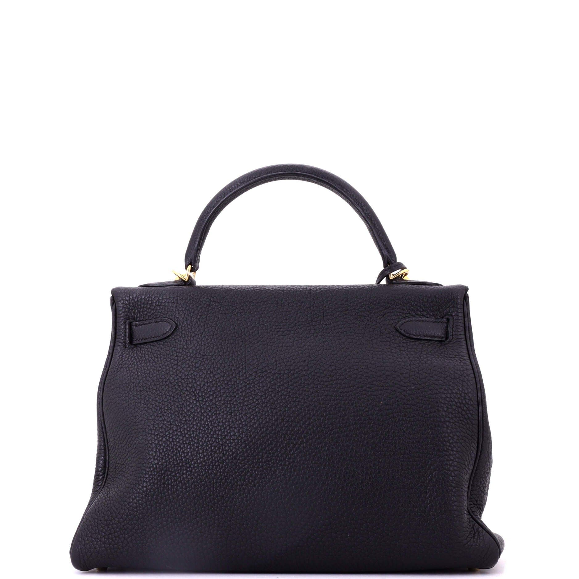 Pre-Owned Hermes Kelly Handbag Black Togo with Gold Hardware 32, Alternate, color, Noir