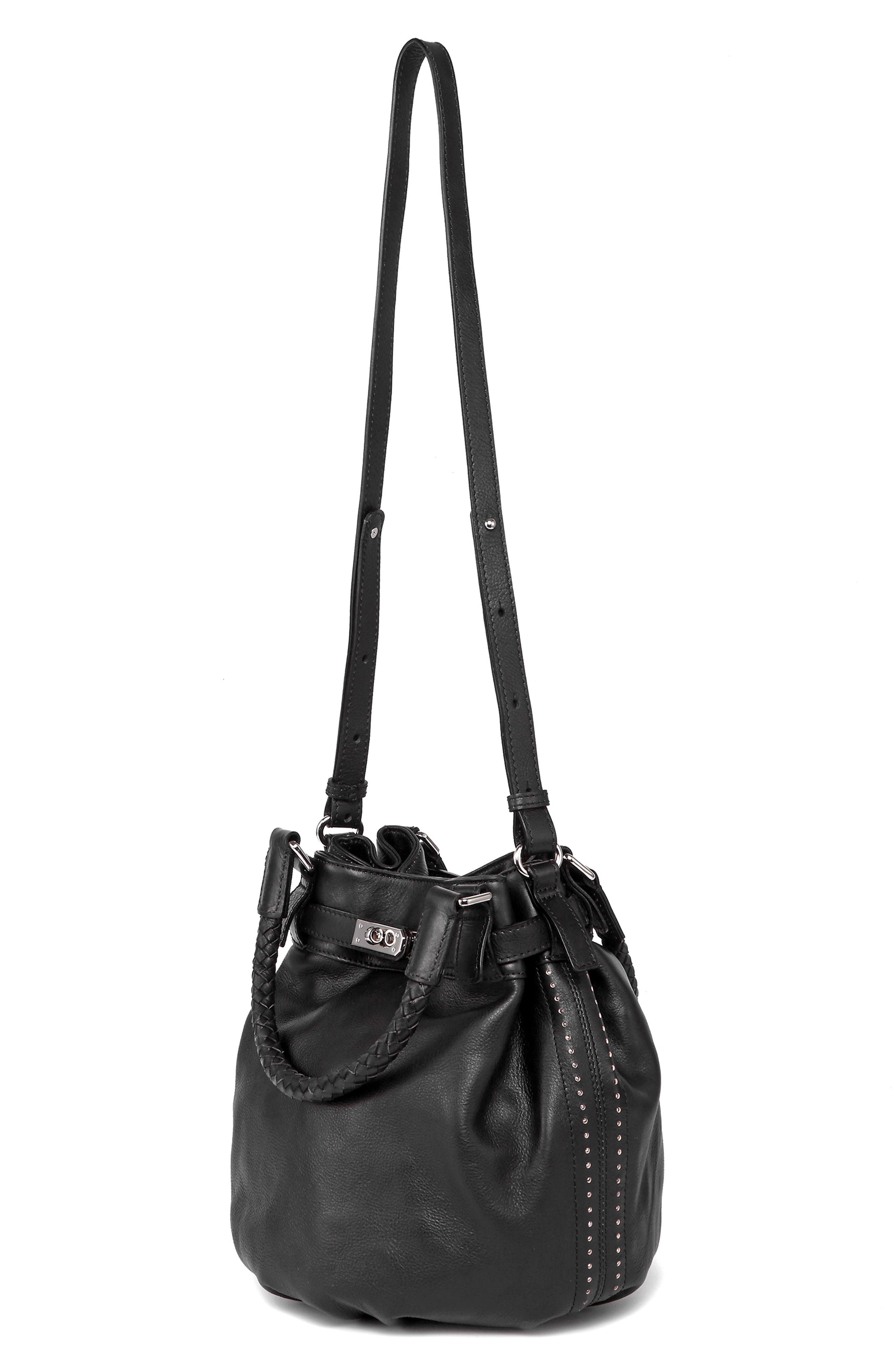OLD TREND Leather Pumpkin Bucket Bag, Alternate, color, Black