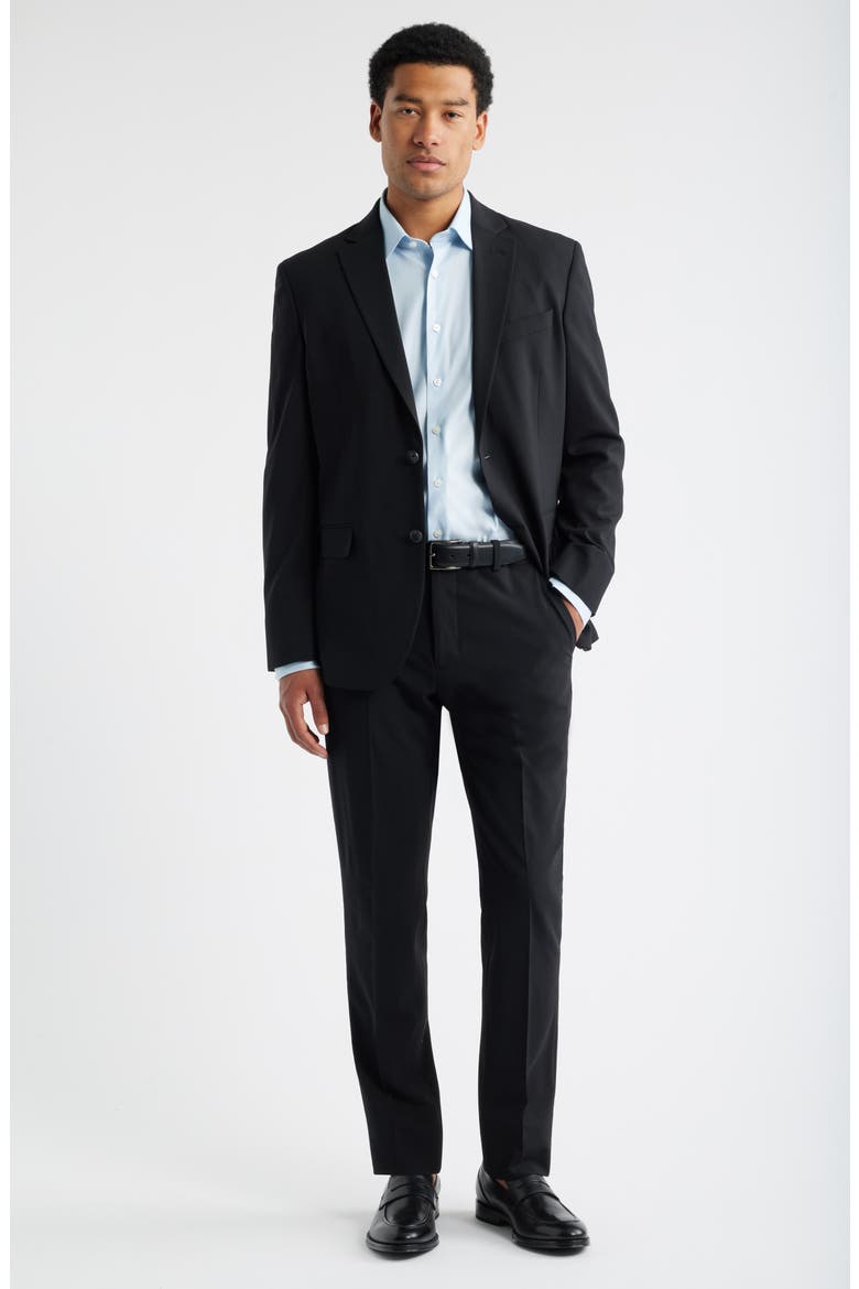 Trim Fit Solid Premium Performance Dress Shirt, Alternate, color, BLUE SKYWAY