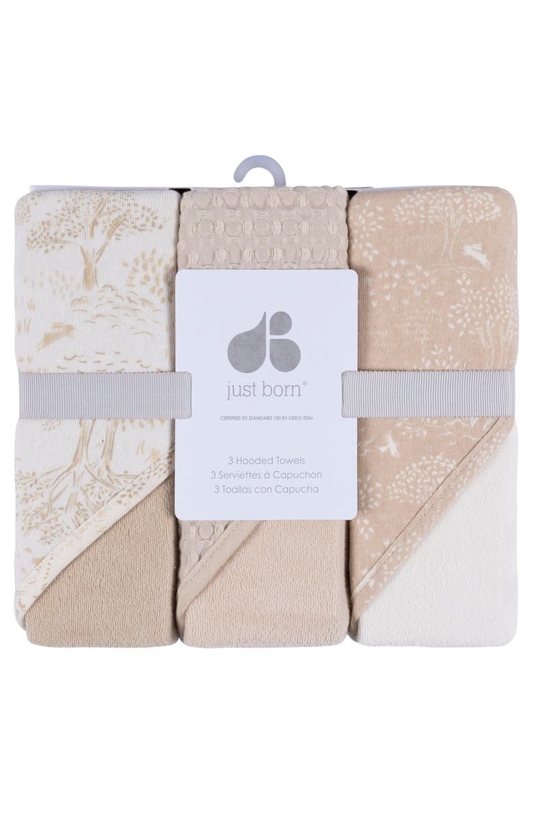 Just Born Hooded Towels Set, One Size, Alternate, color, Nature Tan