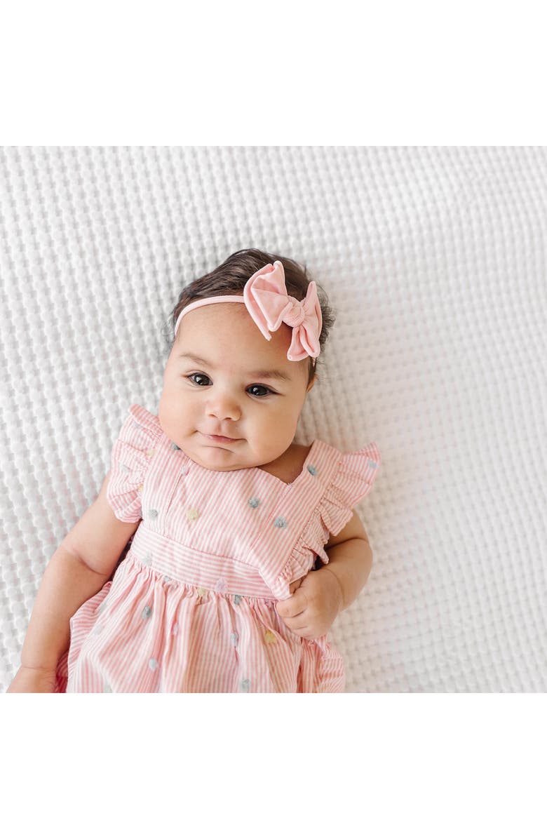 Baby Bling 3-Pack Baby Fab Skinny Bow Headbands, Alternate, color, Rose Quartz/ White/ Ivory