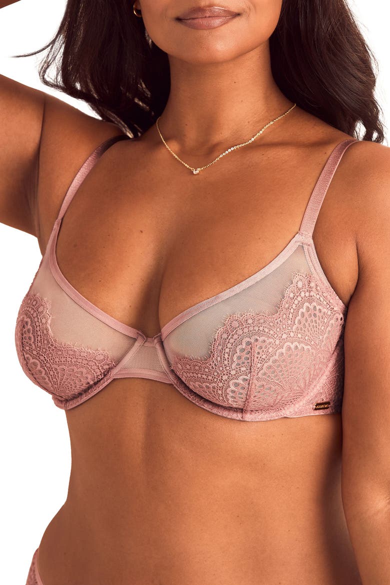 Sonja Unlined Plunge Bra, Alternate, color, Medium beige