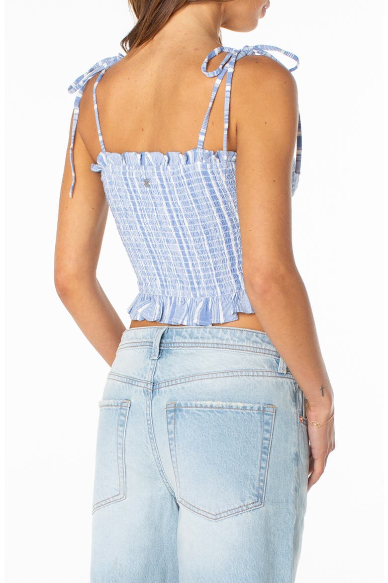 Avalon Stripe Smocked Crop Top, Alternate, color, CORNFLOWER