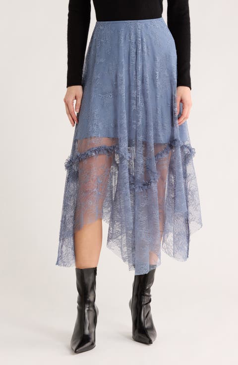 Josie Asymmetric Lace Skirt