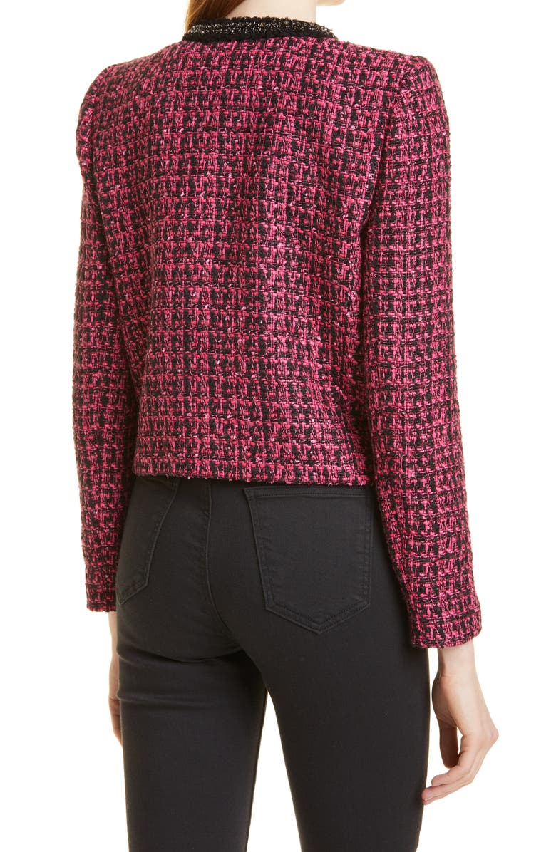 Alice + Olivia Kidman Tweed Jacket, Alternate, color, 