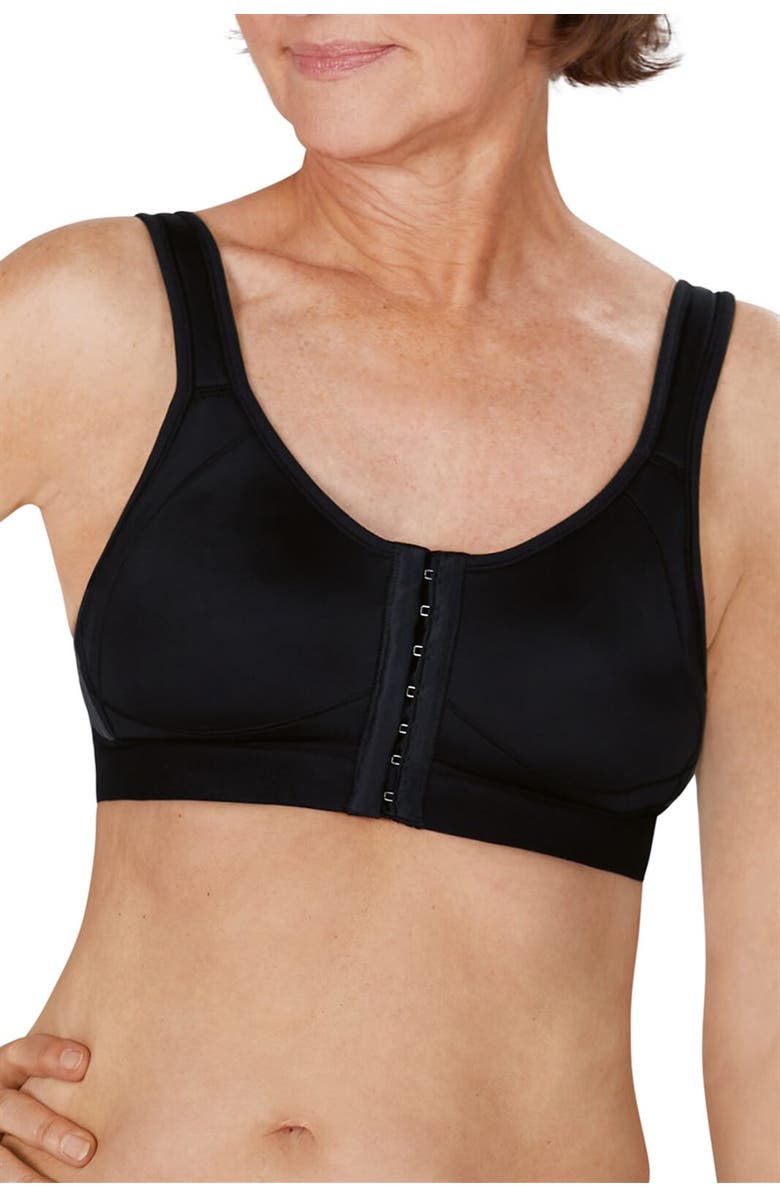 Amoena Ester Post Surgery Bra, Main, color, Black/Grey