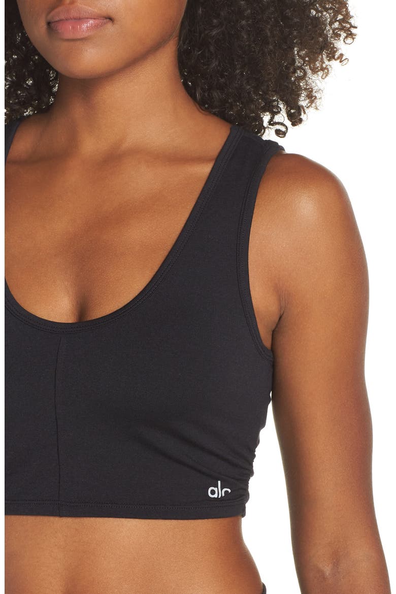 Delicate Twisted Sports Bra Tank, Alternate, color, BLACK