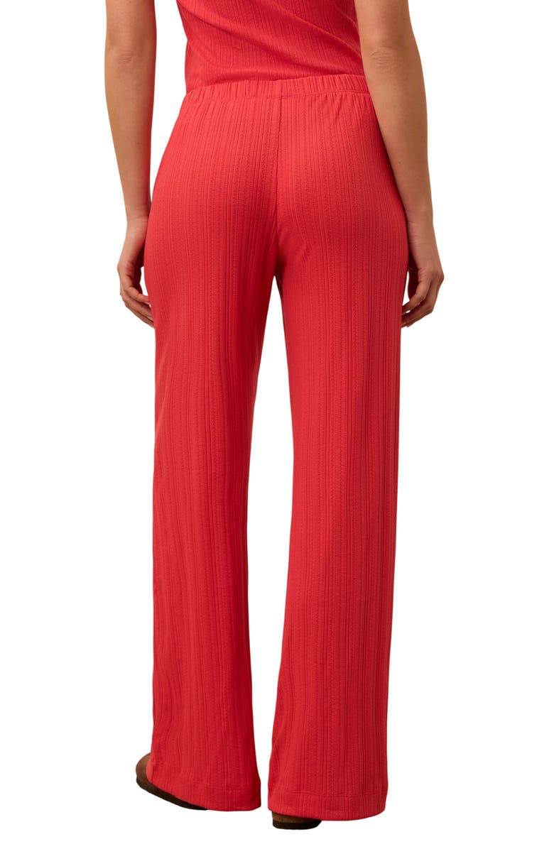 Faherty Paradise Pointelle Organic Cotton Blend Pant, Alternate, color, Tomato