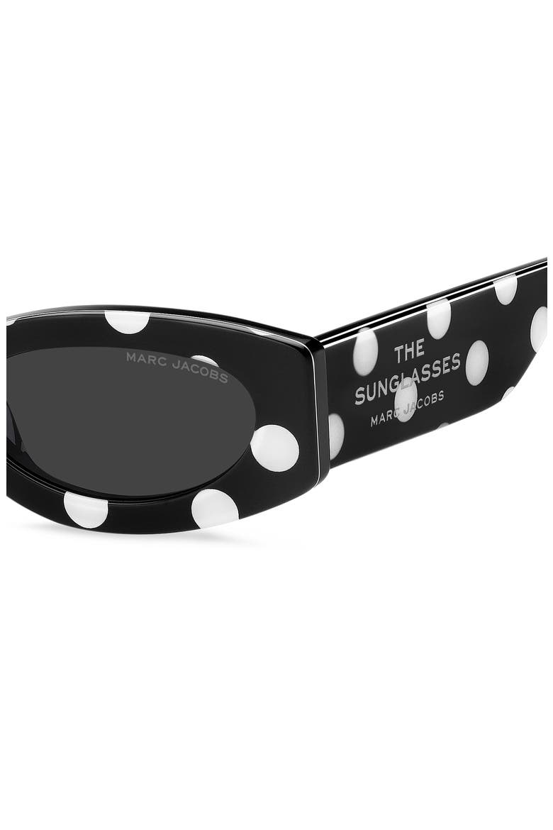 51mm Oval Sunglasses, Alternate, color, BLACK WHITE/ GREY