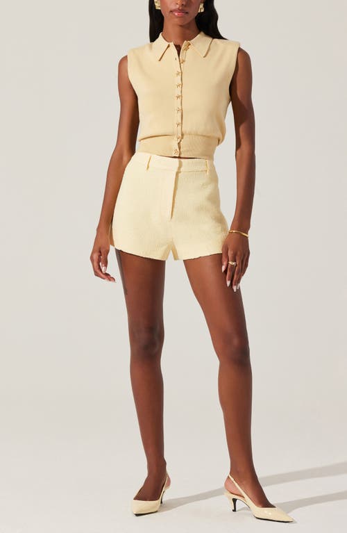 Astr The Label Kori Collared Cotton Sweater Vest In Yellow