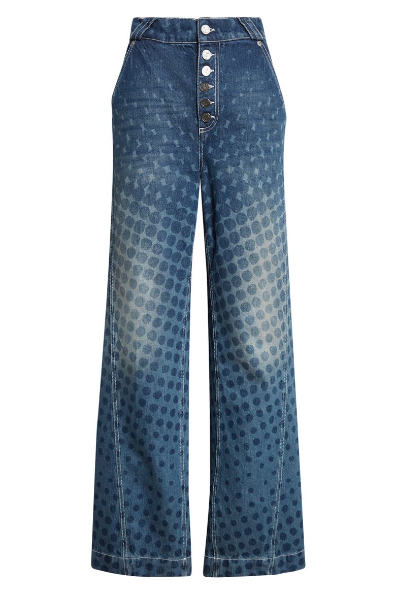 Halftone Dot Straight Leg Jeans, Alternate, color, WASHED INDIGO