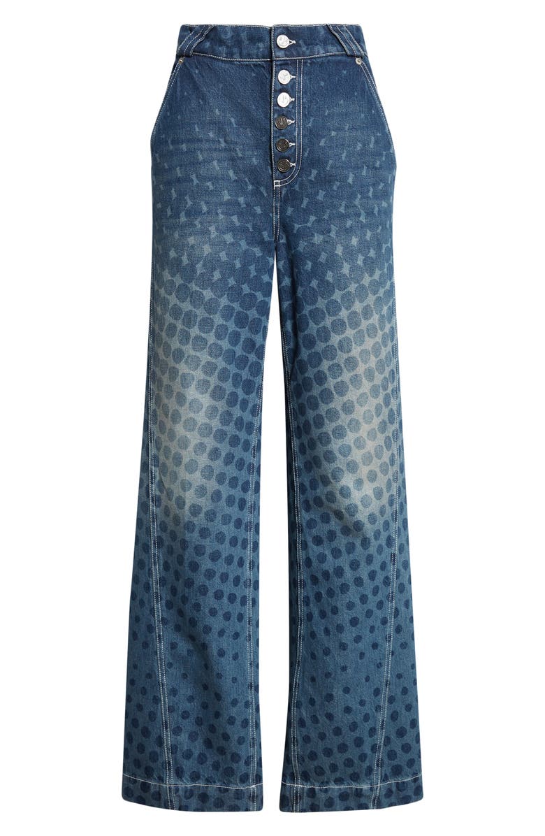 Christopher John Rogers Halftone Dot Straight Leg Jeans, Alternate, color, Washed Indigo