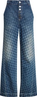 Christopher John Rogers Halftone Dot Straight Leg Jeans