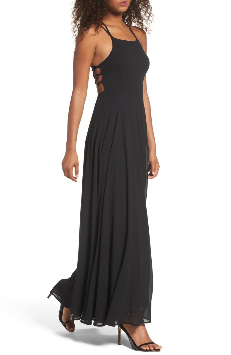 Lulus Strappy To Be Here Lace-Up Back Gown, Main, color,