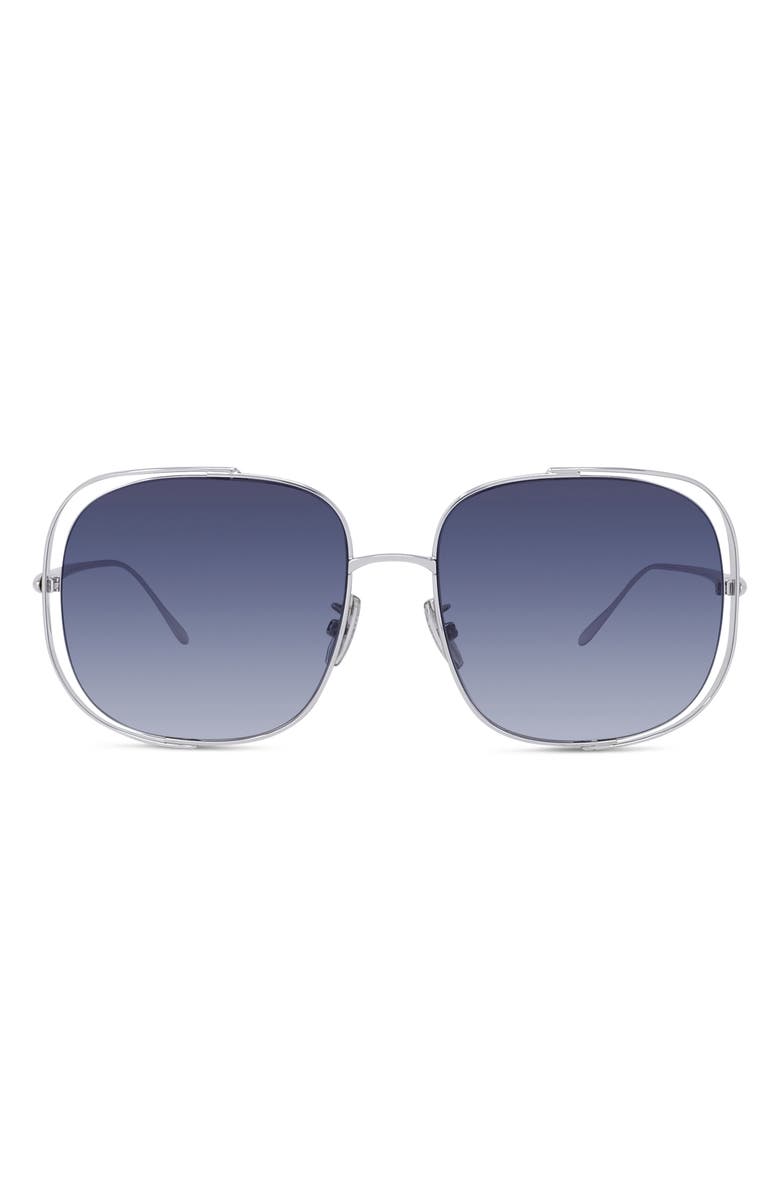 Loewe Signature 57mm Gradient Rectangular Sunglasses, Main, color, 