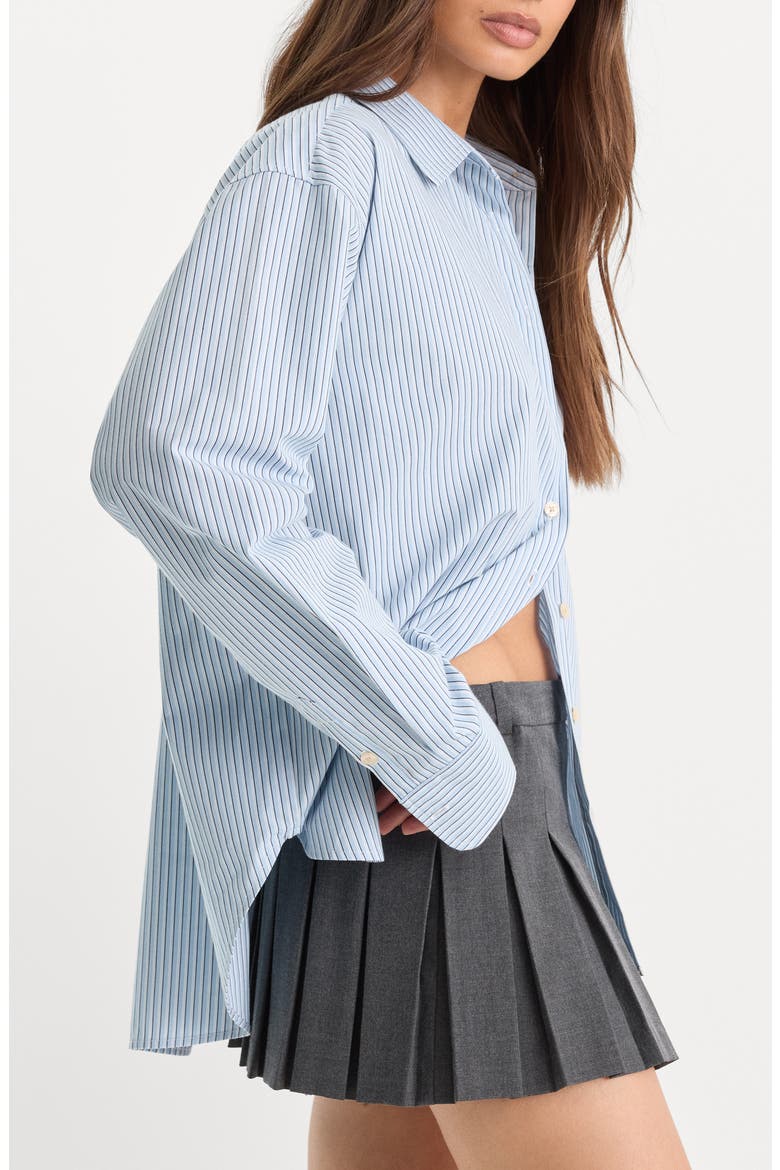 The Poplin Easy Striped Cotton Shirt, Alternate, color, SUMMER SKY STRIPE