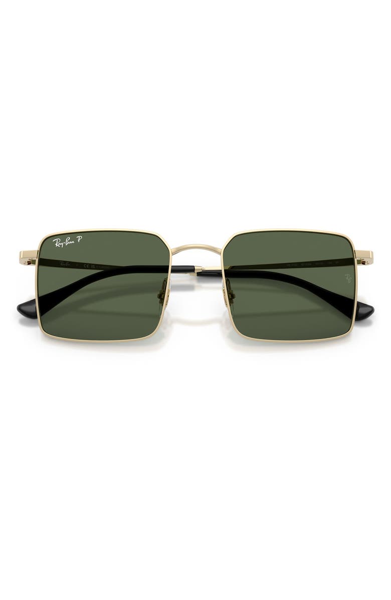Ray-Ban Polarized Square Sunglasses, Alternate, color, Pale Gold / Dark Green Polar