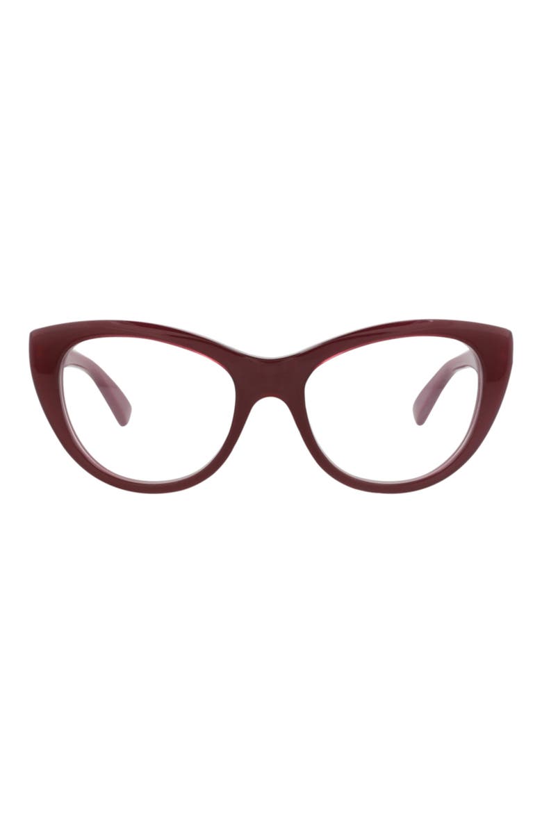 54mm Cat Eye Optical Glasses, Main, color, BURGUNDY BURGUNDY TRANSPARENT