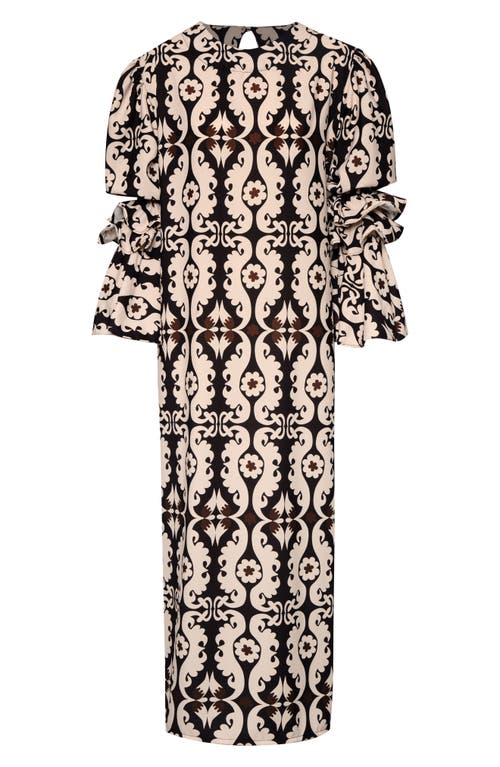 The Lulo Project New Makeda Paisley Long Sleeve Crepe Maxi Dress In Multi