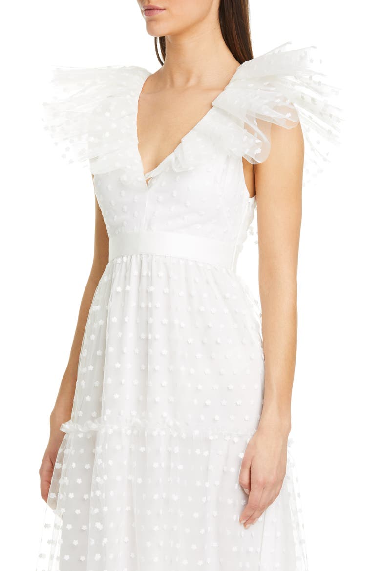 Swiss Dot Tulle Gown, Alternate, color, WHITE